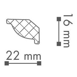 Profil decorativ polimer dur WT7, modern, alba, 200 x 1.6 x 2.2 cm
