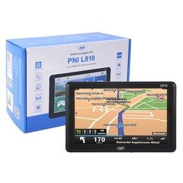 Sistem de navigatie GPS PNI L810, diagonala 7 inch, 8 GB, 800 Mhz, 256 MB DDR, FM transmitter, harta Europei Mireo Don't Panic + actualizari pe viata a hartilor