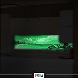 Panou decorativ bucatarie Splashback, compozit, luminescent, SPB 040, plaja, 2600 x 750 x 3 mm