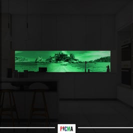 Panou decorativ bucatarie Splashback, compozit, luminescent, SPB 043, plaja, 2000 x 600 x 3 mm