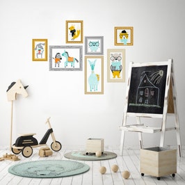 Sticker decorativ perete, camera copii, Animale Dragute Set,  PT3705, 50 x 70 cm