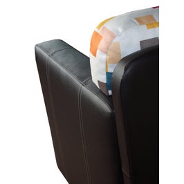 Canapea extensibila 2 locuri Mickey, dreapta, cu lada, wenge + multicolor, 142 x 75 x 80 cm, 1C