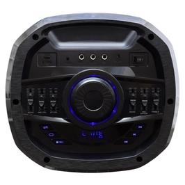 Boxa portabila activa Samus Ibiza 10, 160 W, Bluetooth, USB, micro SD card slot, Aux in, radio FM, 2 mufe intrare microfon, mufa intrare chitara, afisaj LED, negru, microfon, telecomanda