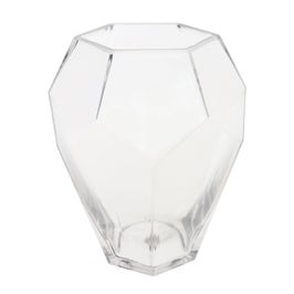 Vaza decorativa D1215, sticla transparenta, H 15.5 cm