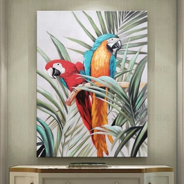 Tablou DED21101, pasari in decor tropical, canvas, 60 x 80 cm