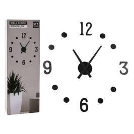 Ceas de perete HX9000160, analog, rotund, MDF, negru, 4 x 10 x 23.5 x 30 cm