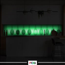 Panou decorativ bucatarie Splashback, compozit, luminescent, SPB 070, linguri condimente, 2000 x 750 x 3 mm