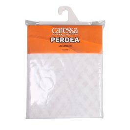 Perdea Caressa TDJCLF002, jacquard, alb, 140 x 240 cm