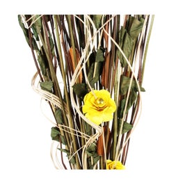 Aranjament flori uscate, AR 40908, verde + galben, H 150 cm