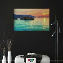 Tablou canvas luminos Apus la Phuket, Picma, dualview, panza + sasiu lemn, 60 x 90 cm