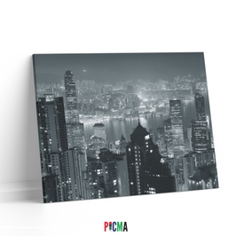 Tablou canvas Manhattan alb-negru, Picma, standard, panza + sasiu lemn, 80 x 120 cm