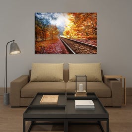 Tablou canvas luminos Cale ferata, Picma, dualview, panza + sasiu lemn, 40 x 60 cm