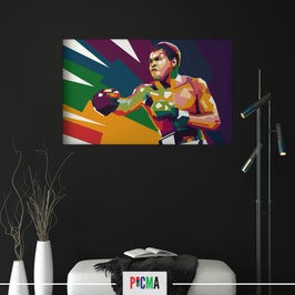 Tablou canvas luminos Boxer abstract, Picma, dualview, panza + sasiu lemn, 40 x 60 cm