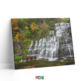 Tablou canvas luminos Cascada 3, Picma, dualview, panza + sasiu lemn, 40 x 60 cm