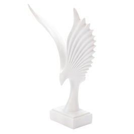 Statueta Bird, Ella Home, rasina, alb, 26 cm
