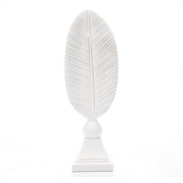 Statueta Feather, Ella Home, rasina, alb, 27 cm