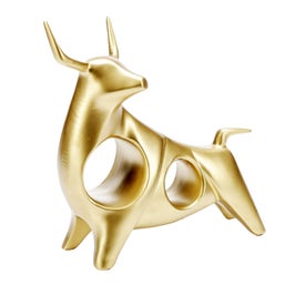 Statueta Bull, Ella Home, rasina, auriu, 24 cm