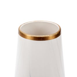 Vaza decorativa Ella Home, Aqua, ceramica, alb, 24.5 cm