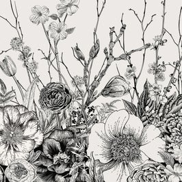 Fototapet vlies, Iconic Walls Tattoo Flowers ICWLP00167, 312 x 270 cm