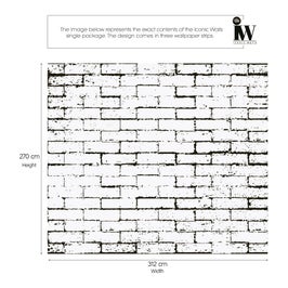 Fototapet vlies, Iconic Walls White Bricks ICWLP00418, 312 x 270 cm