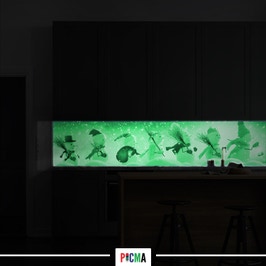 Panou decorativ bucatarie Splashback, compozit, luminescent, SPB 246, iarna, 2600 x 600 x 3 mm