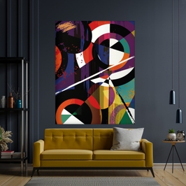 Tablou canvas luminos Forme geometrice, CLT0278, Picma, dualview, panza + sasiu lemn, 40 x 60 cm