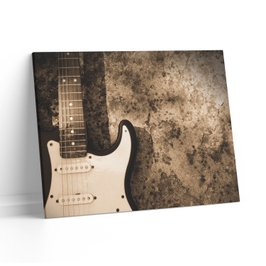 Tablou canvas luminos Chitara alba electronica, CLT0315, Picma, dualview, panza + sasiu lemn, 80 x 120 cm