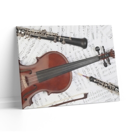 Tablou canvas luminos Instrumente muzicale, CLT0317, Picma, dualview, panza + sasiu lemn, 60 x 90 cm