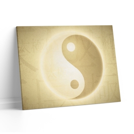 Tablou canvas luminos Soare si luna - Yin si Yang, Picma, dualview, panza + sasiu lemn, 40 x 60 cm