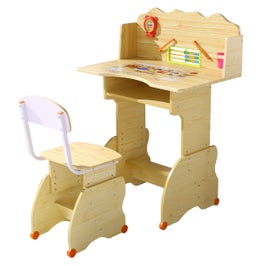 Birou si scaun pentru copii, ajustabile, natur, 75 x 105 x 48 cm, 1C