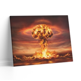 Tablou canvas luminos Eruptie vulcanica, Picma, dualview, panza + sasiu lemn, 40 x 60 cm