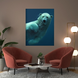 Tablou canvas luminos Ursul polar, Picma, dualview, panza + sasiu lemn, 60 x 90 cm