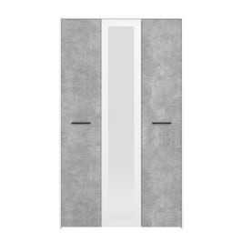 Dulap dormitor Varadero 3K1O, alb + gri beton, 3 usi, cu oglinda, 119 x 53 x 203.7 cm, 3C