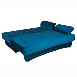 Canapea extensibila 3 locuri Alex, cu lada, albastra, 190 x 95 x 80 cm, 2C