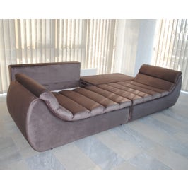 Canapea extensibila 4 locuri Party, cu lada, maro coffee, 300 x 105 x 75 cm, 4C