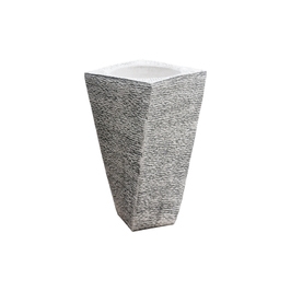 Ghiveci din beton Torino, alb, patrat, pentru exterior, 25 x 55 cm