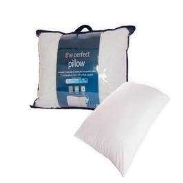 Perna pentru dormit Perfect Pillow, fibra poliester siliconizata + microfibra, alba, 50 x 70 cm