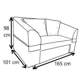 Canapea extensibila 2 locuri Sonia, gri deschis, 165 x 101 x 98 cm, 1C